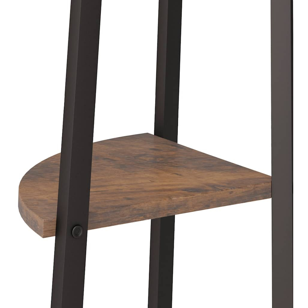 vidaXL 4 Shelf Dark Brown and Black Corner Bookcase Image 5