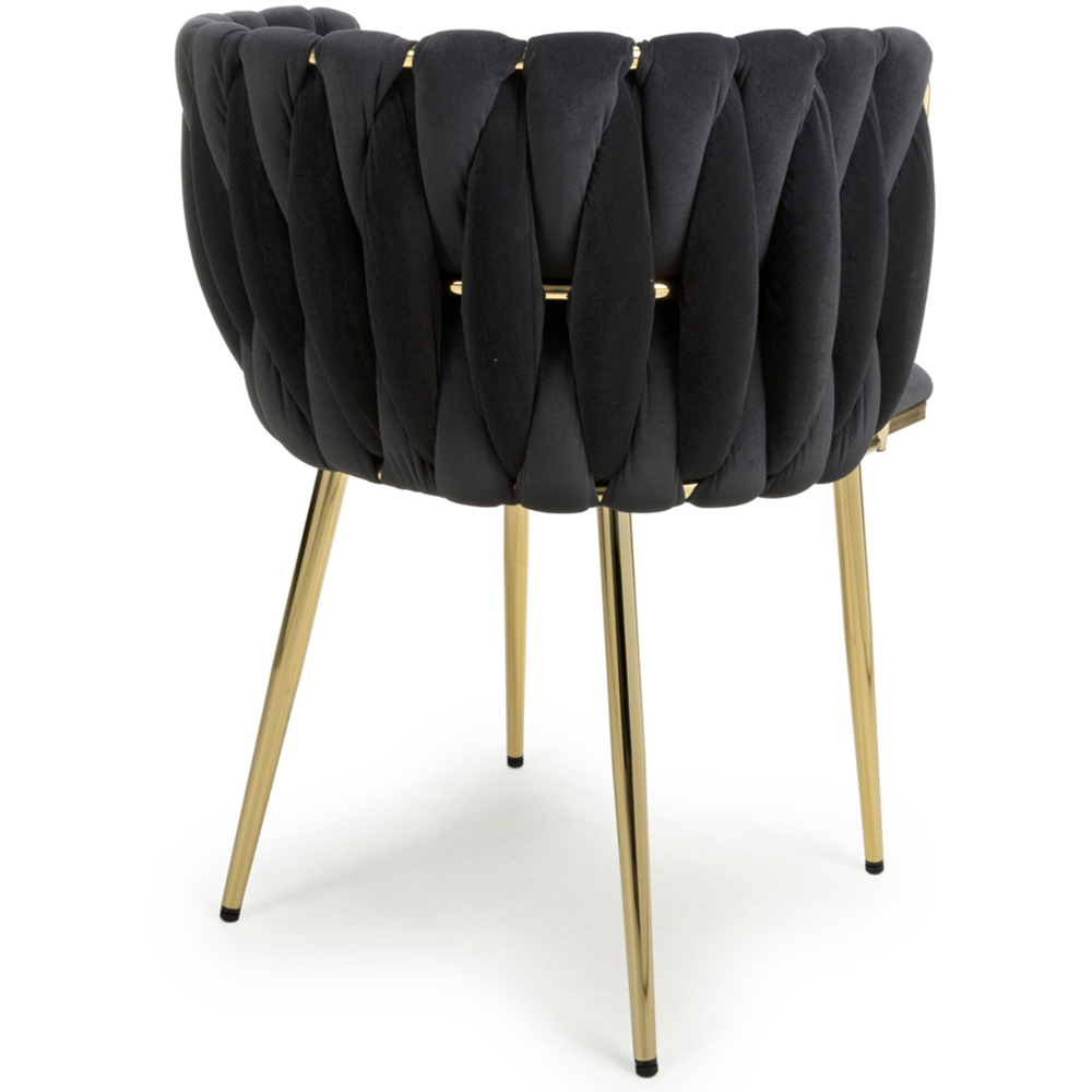 Shankar Ontario Set of 2 Black Brushed Velvet Dining Chair Image 3