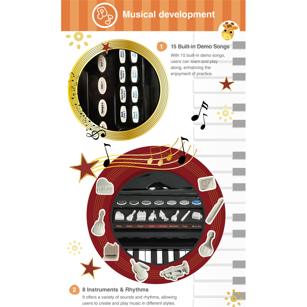 Winfun Disco Beat Bop Symphonic Grand Kids Piano Set Image 7