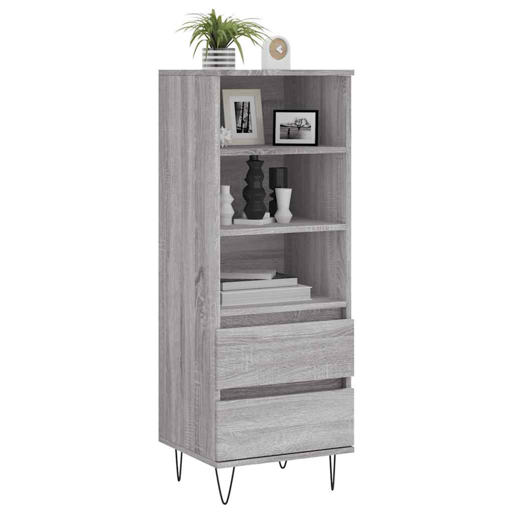 vidaXL 2 Drawer 3 Shelf Grey Sonoma Highboard Image 3