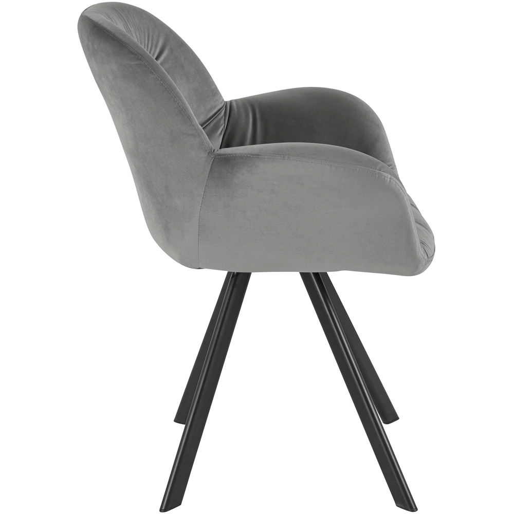 Dorel Elli Set of 2 Grey Blue Velvet Armchair Image 3