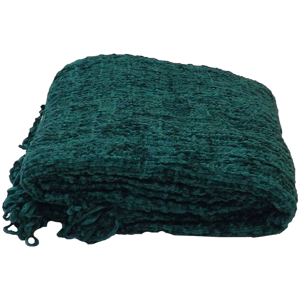 Rapport Home Zara Green Cotton Chenille Woven Throw 150 x 200cm Image 1
