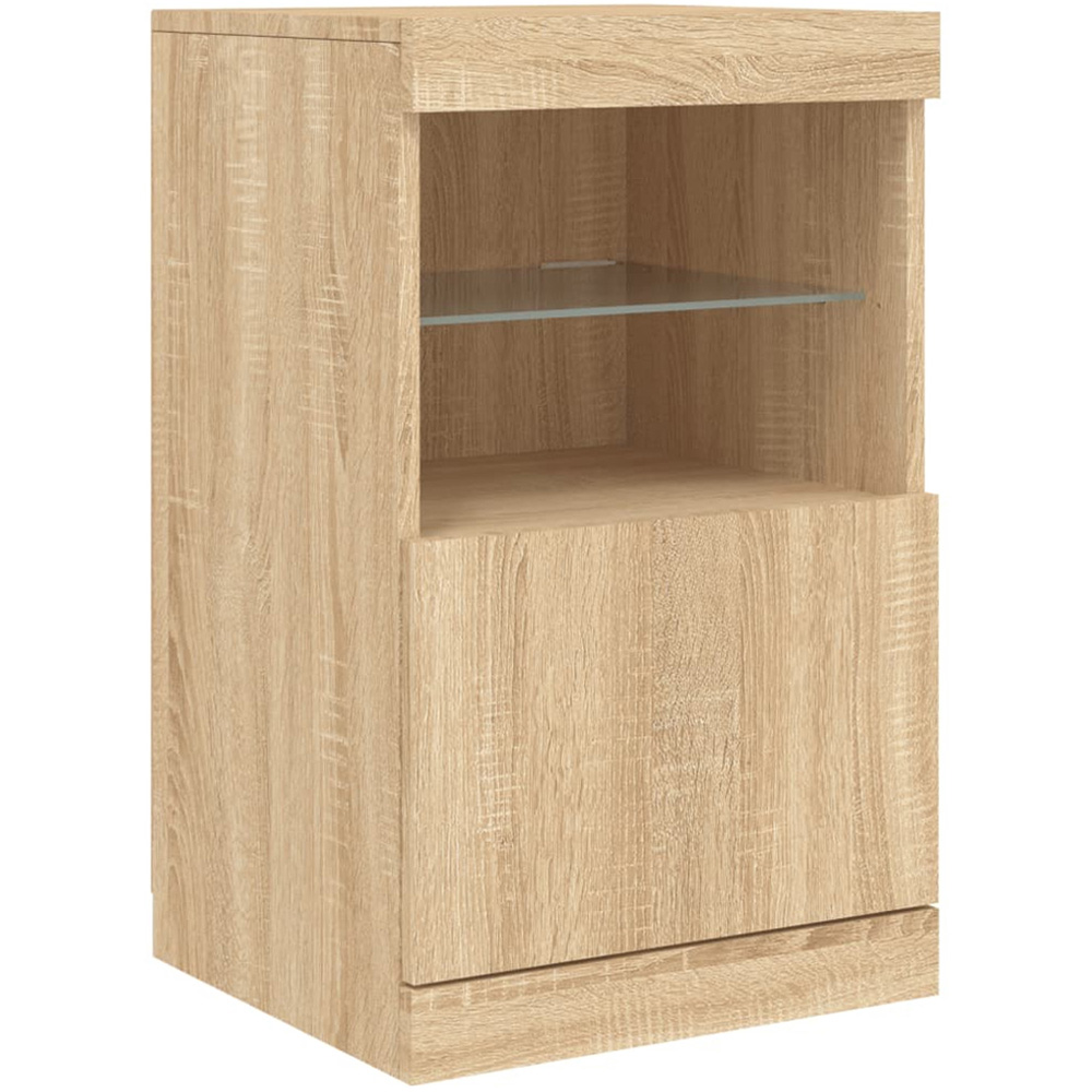 vidaXL Single Door 2 Shelf Sonoma Oak Sideboard with RGB LED Lights Image 3
