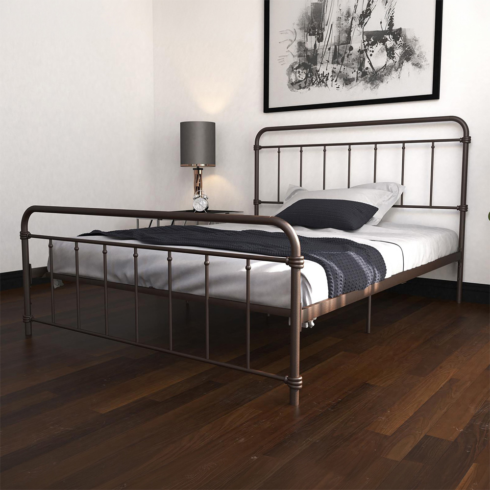 Dorel Wallace King Size Bronze Metal Bed Frame Image 1