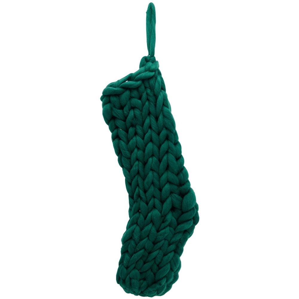 The Seasonal Gift Co. Red Berries Green Knitted Stocking Image 3