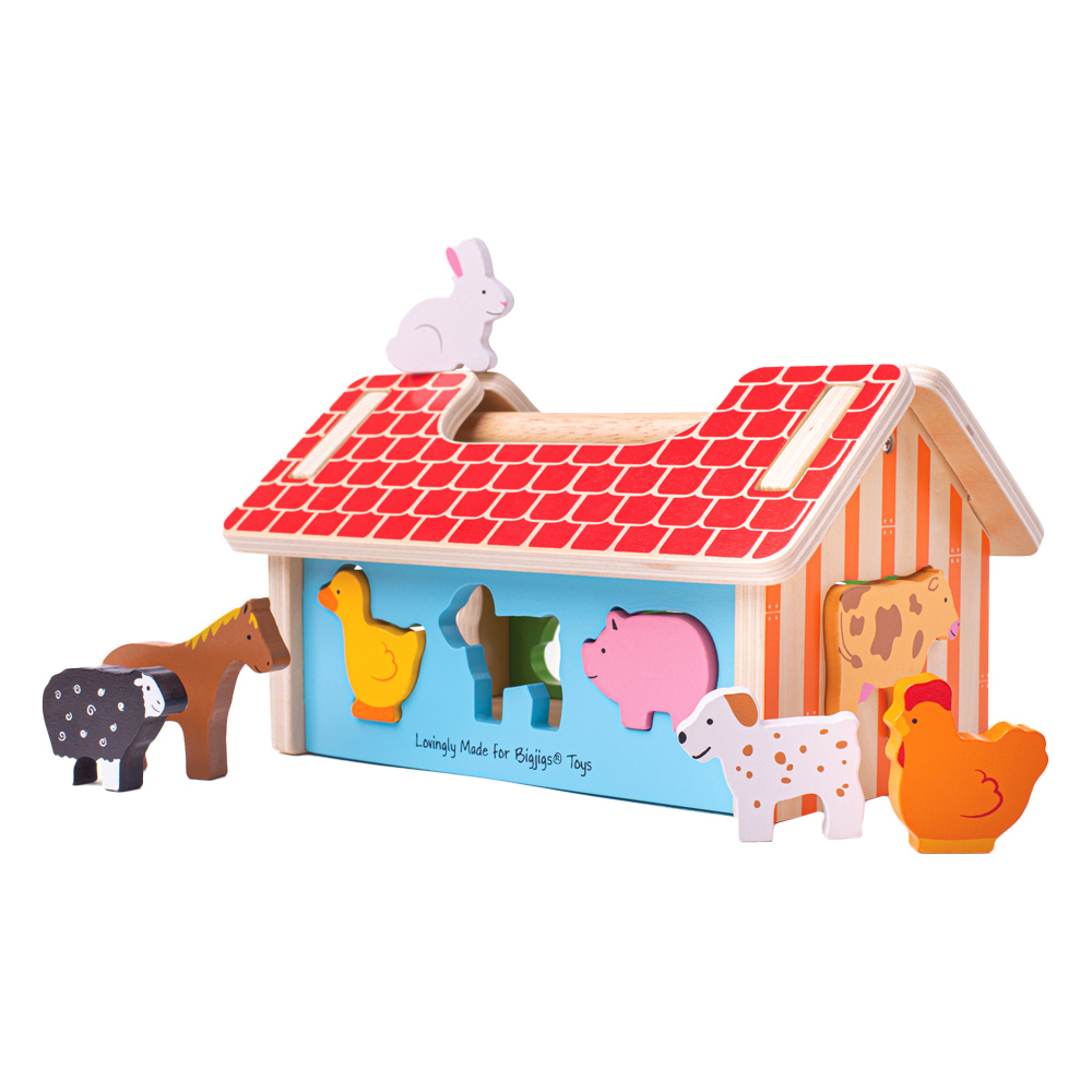 Bigjigs Toys Farmhouse Shape Sorter Toy Image 1