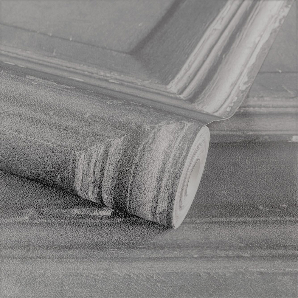 Grandeco Distressed Aged Rustic Wood Panel Grey Wallpaper Image 2