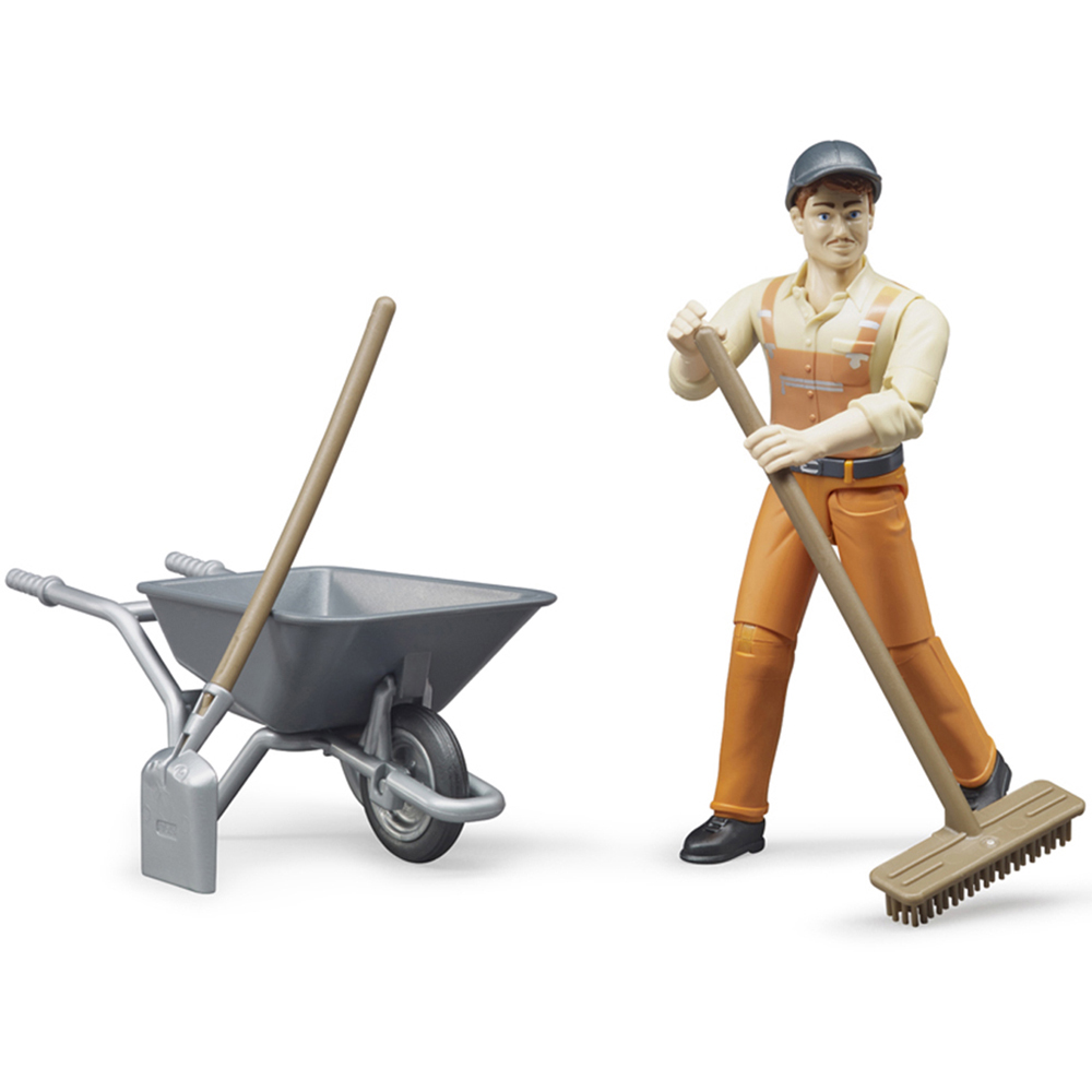 Bruder Kids bworld Municipal Worker Figure and Accessories Playset Model Image 3