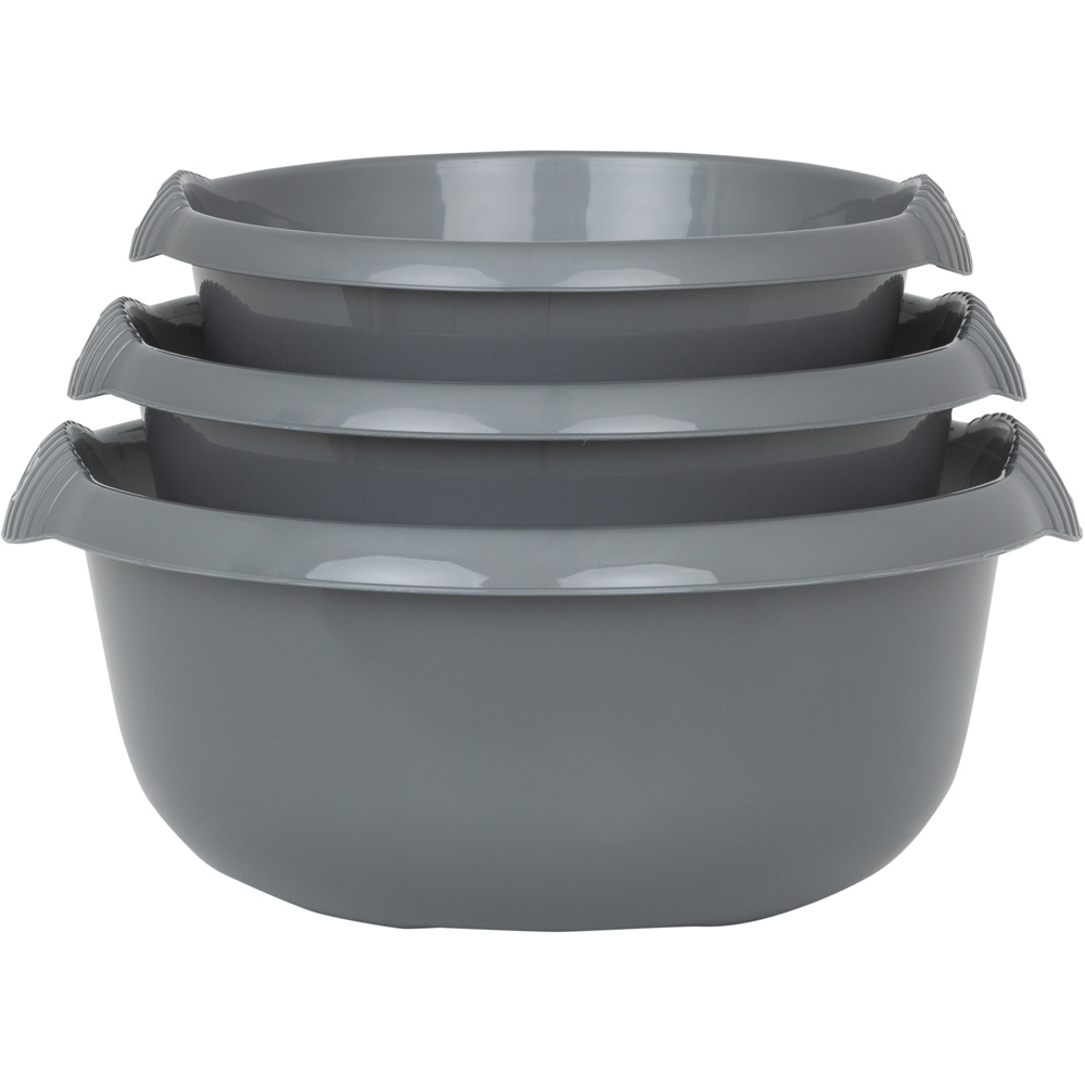 Wham 3 Piece Silver Casa Multi-Functional Round Plastic Bowl Set Image 1