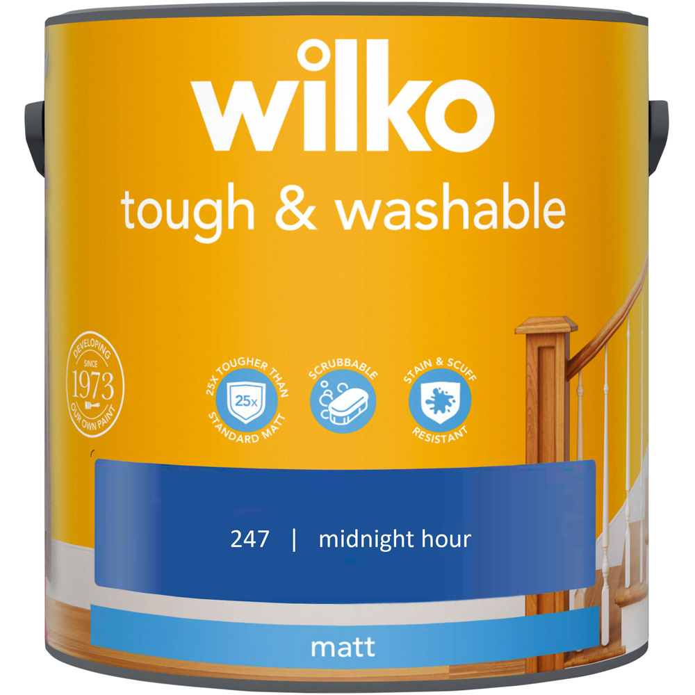 Wilko Tough & Washable Midnight Hour Matt Emulsion Paint 2.5L Image 2