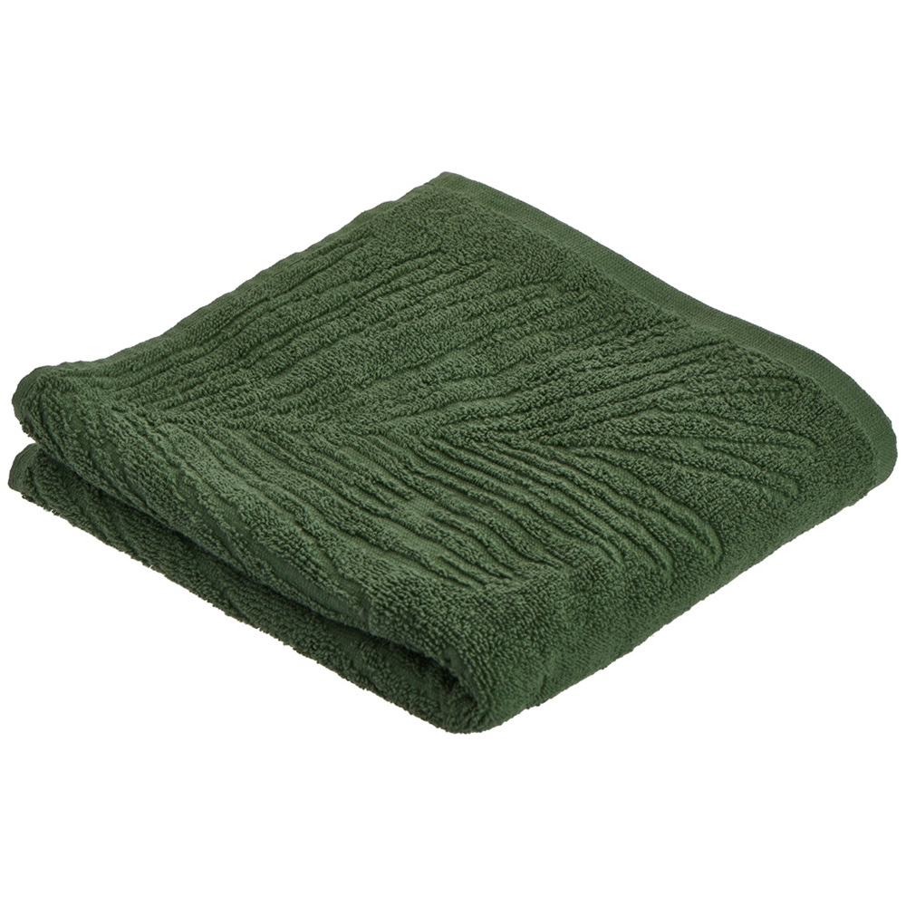 Wilko Green Botany Leaf Hand Towel Image 1