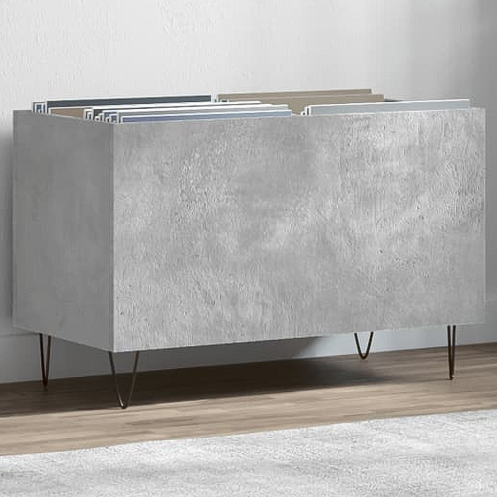 vidaXL Concrete Grey Record Cabinet Image 1