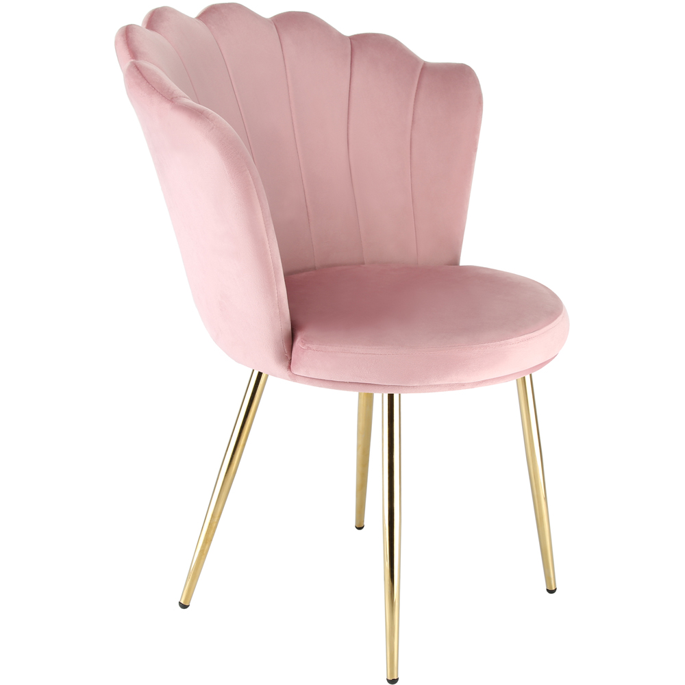 Mini Flora Set of 2 Pink Velvet Dining Chair Image 4