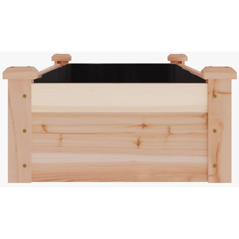 vidaXL Natural Solid Pine Wood Raised Garden Bed with Liner 120 x 45 x 25cm Image 4