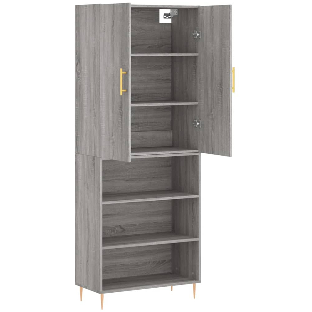 vidaXL 2 Door 3 Shelf Grey Sonoma Highboard Image 4