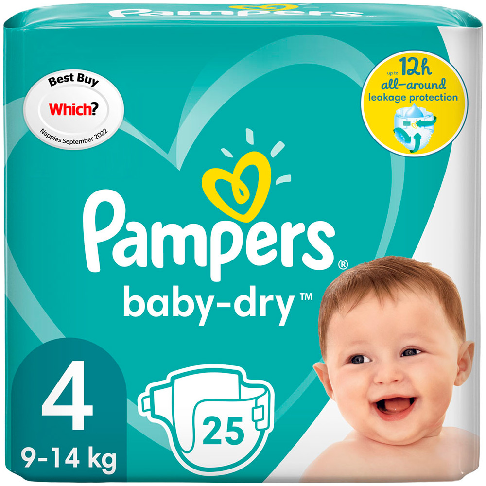 Pampers Baby Dry Nappies Size 4 x 25 Pack Image 1