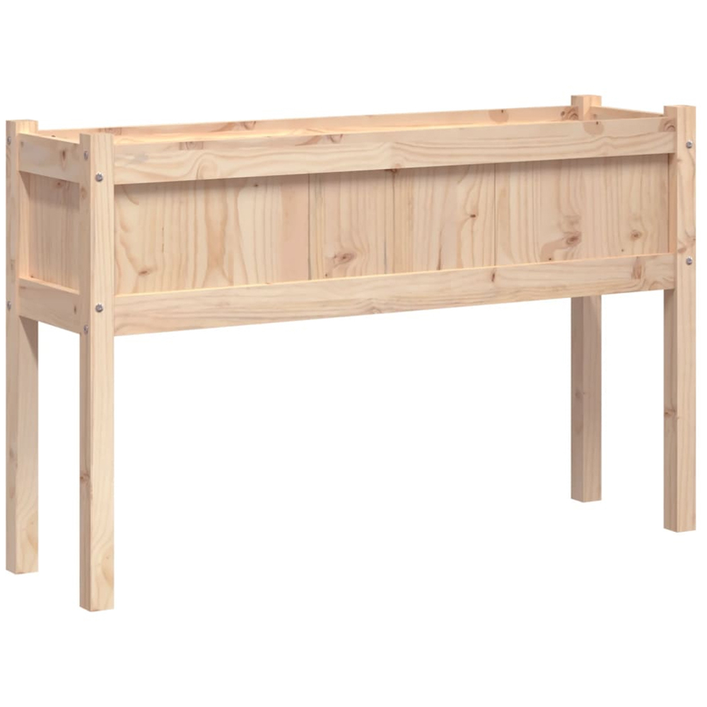 vidaXL Natural Solid Pine Wood Garden Planter 110 x 31 x 70cm 2 Pack Image 6