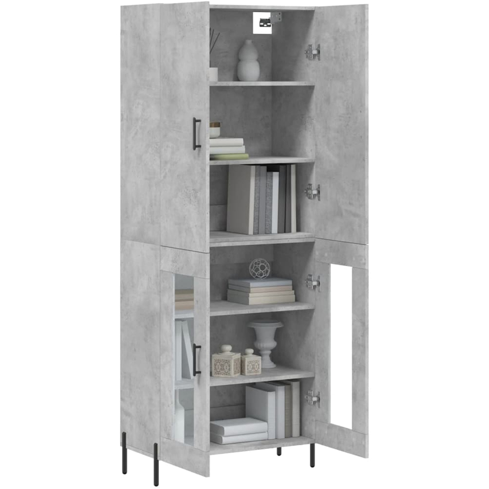vidaXL 4 Door Concrete Grey Highboard Image 3