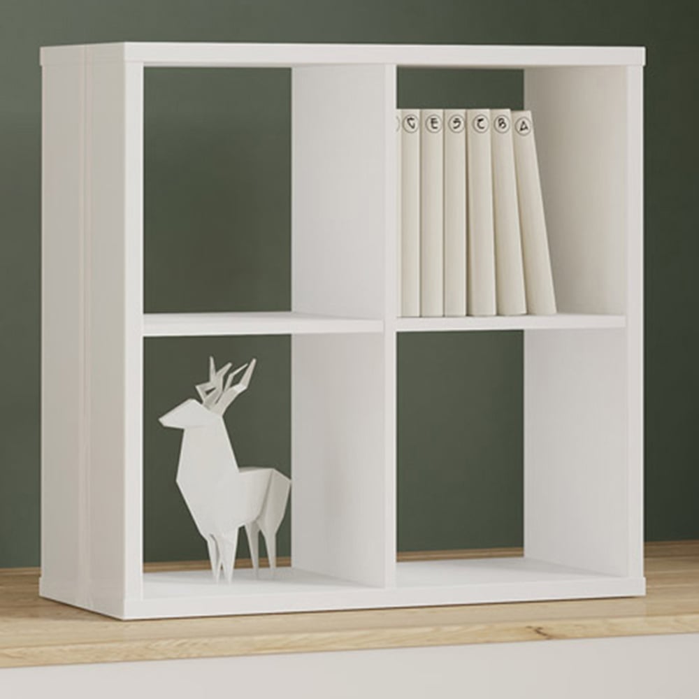 Florence Mauro 4 Cube Gloss White Bookshelf Image 1