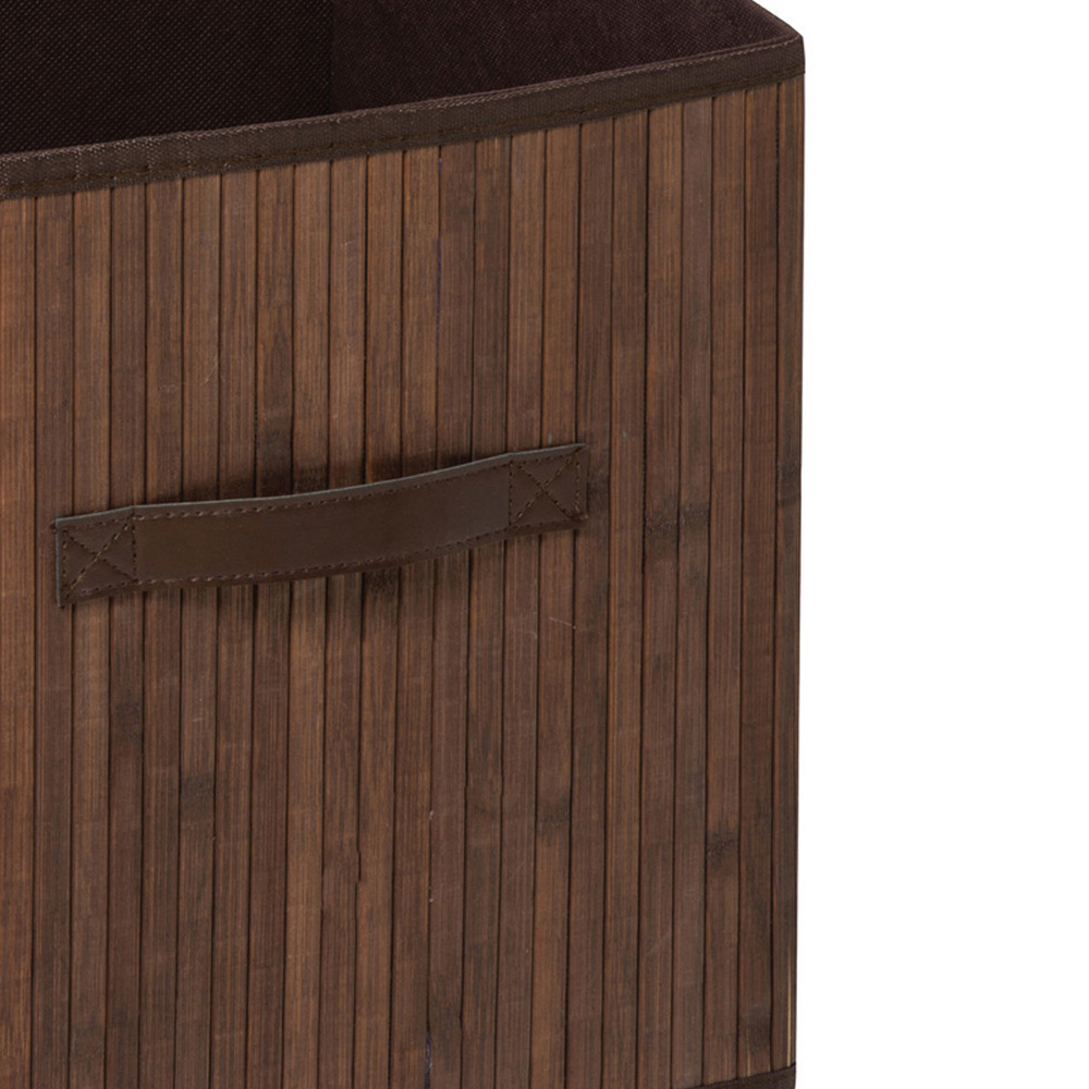 Premier Housewares Kankyo Dark Brown Bamboo Storage Box with Handles Image 3