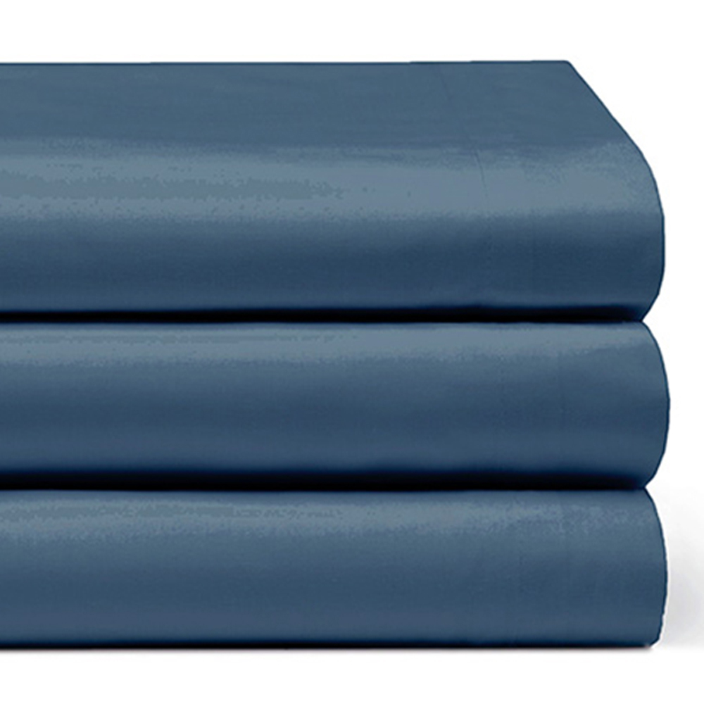 Serene Super King Navy Flat Bed Sheet Image 2