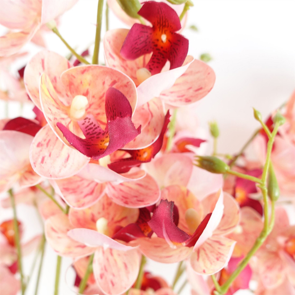 Leaf Pink Mini Orchid Single Stem Artificial Flower 2.6ft 6 Pack Image 6