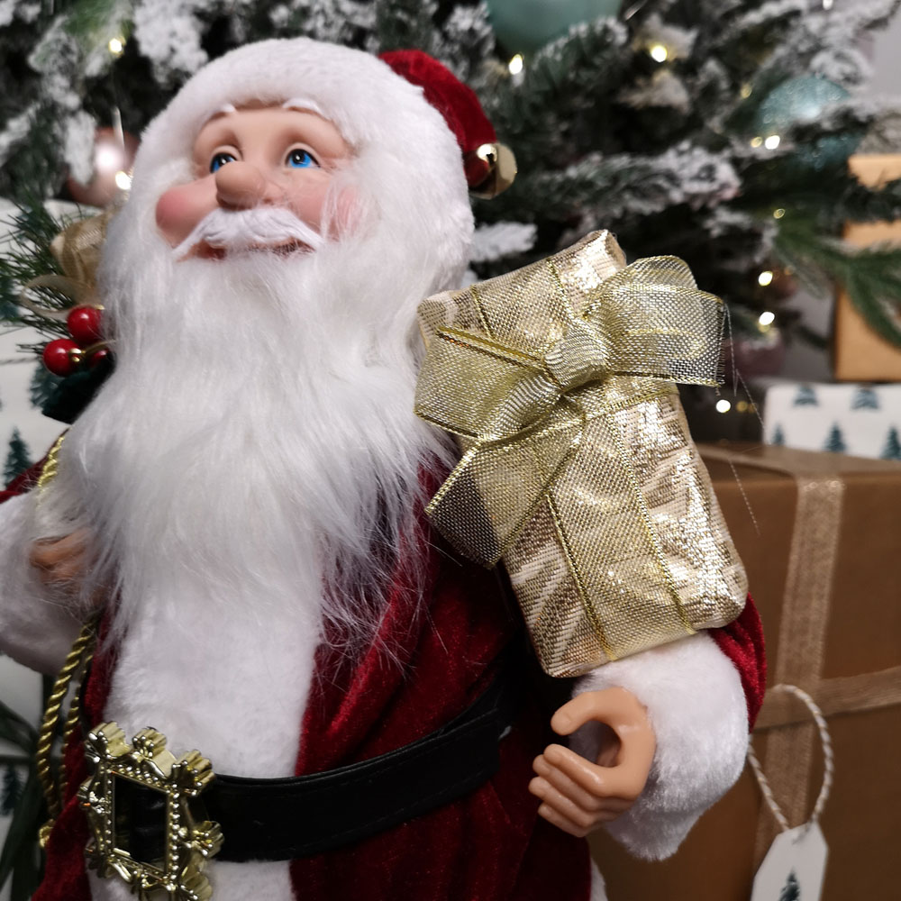 Samuel Alexander Red Standing Santa with Gift Sack Christmas Decoration 40cm Image 4