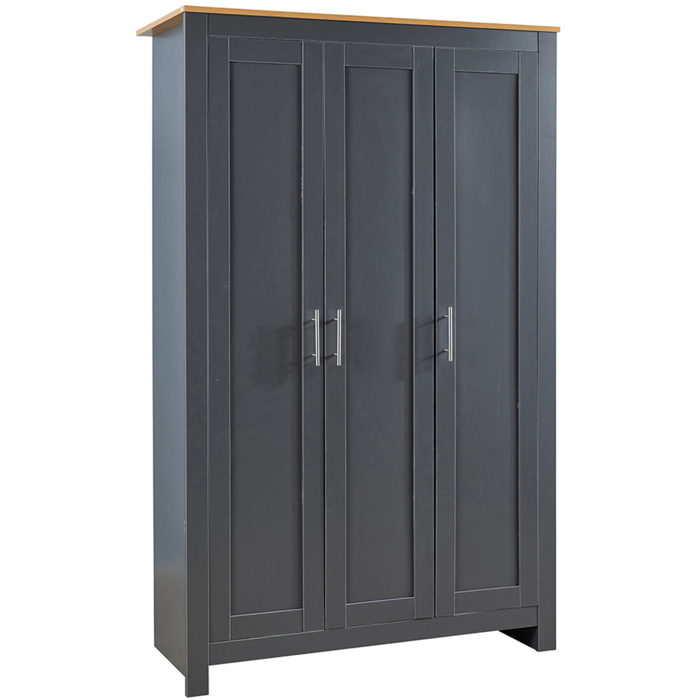 Home Source Camden 3 Door Graphite Grey Bedroom Wardrobe Image 2