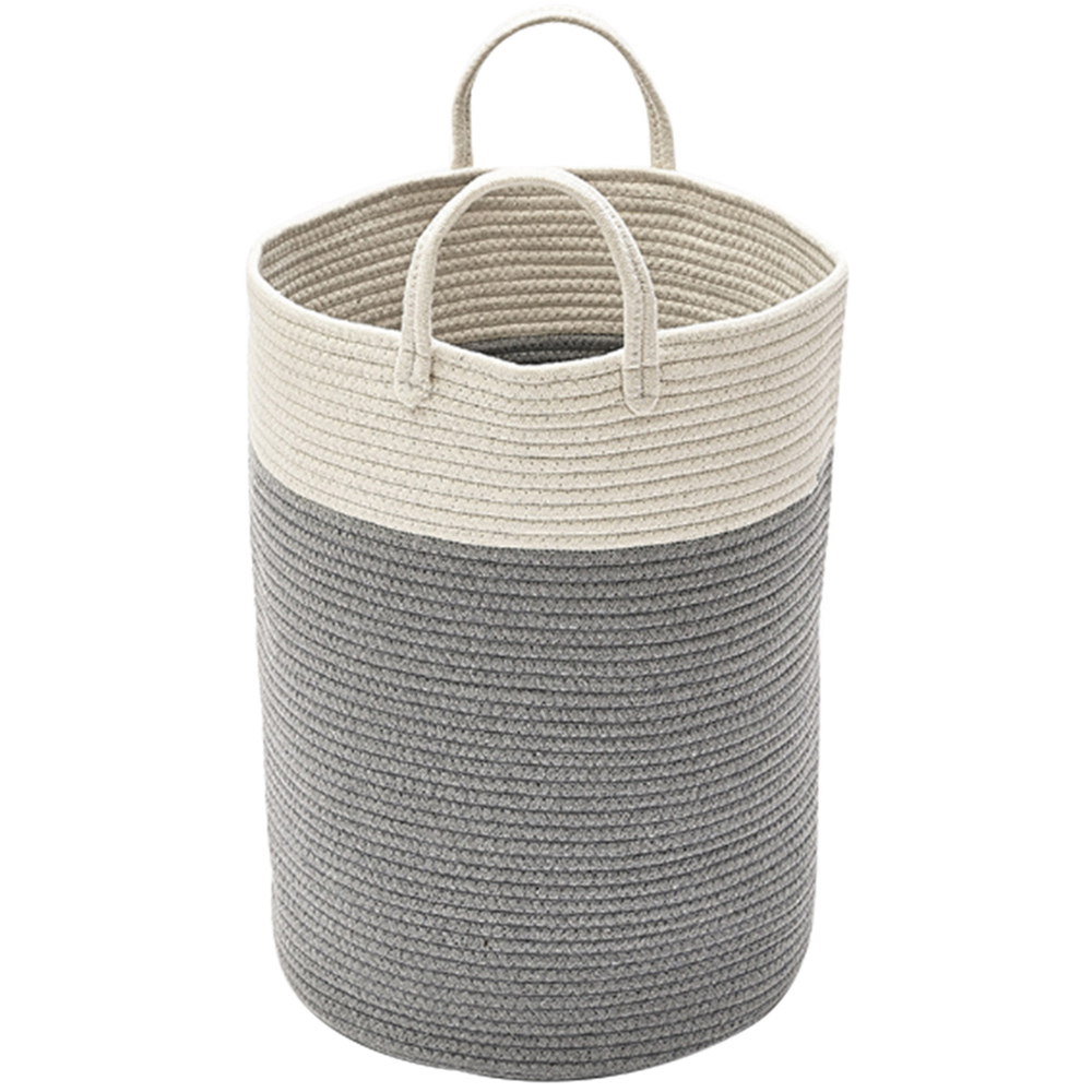 Living and Home Grey Laundry Basket 50cm Image 1
