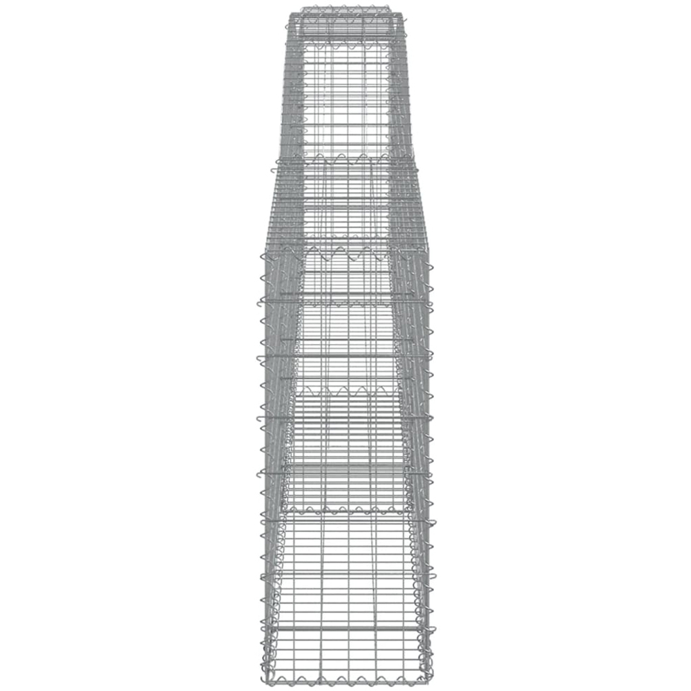 vidaXL Silver Galvanised Iron Arched Gabion Basket 400 x 30 x 80/100cm 25 Pack Image 3