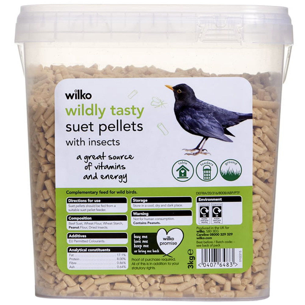 Wilko Wild Bird Suet Pellets with Insects 3kg Image 1