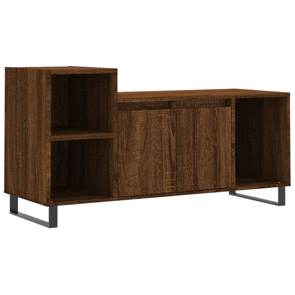 vidaXL 2 Door 3 Shelf Brown Oak TV Cabinet Image 2