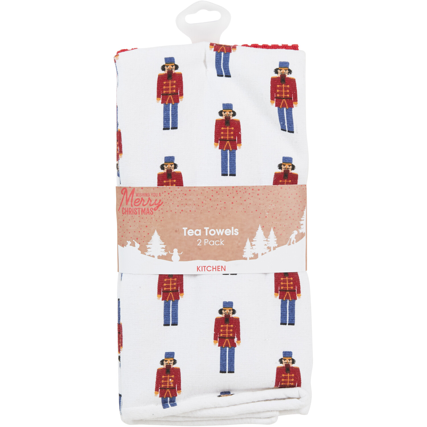 Pack of 2 Nutcracker Tea Towels - Red Image 1