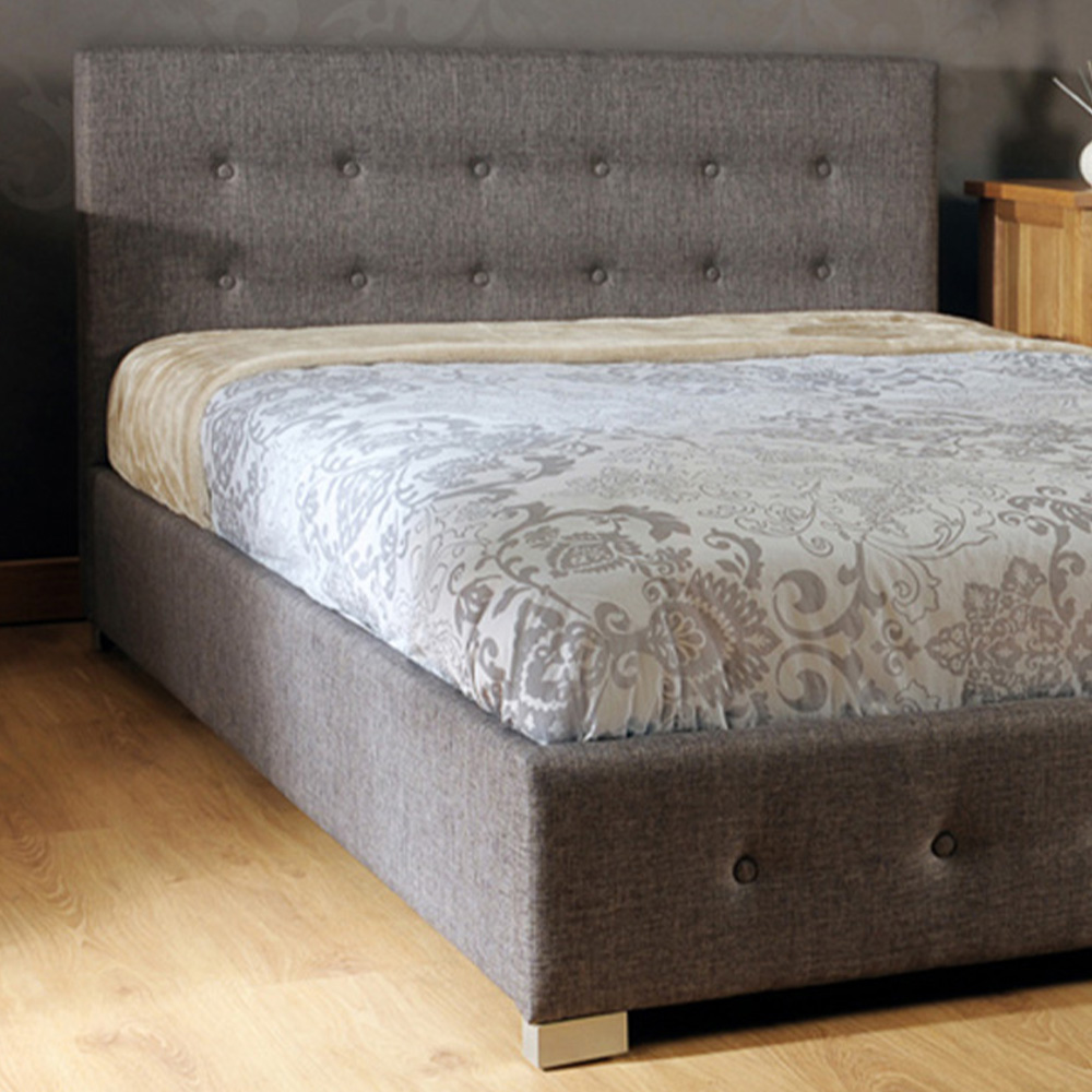 Brooklyn King Size Grey Fabric Ottoman Storage Bed Image 2