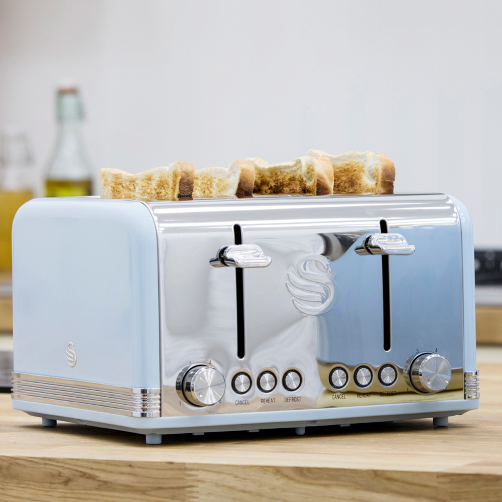 Swan Blue 4 Slice Retro Toaster Image 2