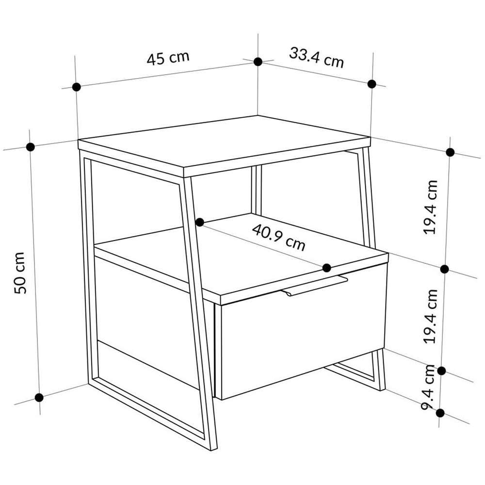 FWStyle Pal Single Drawer Sandstone Bedside Table Image 7