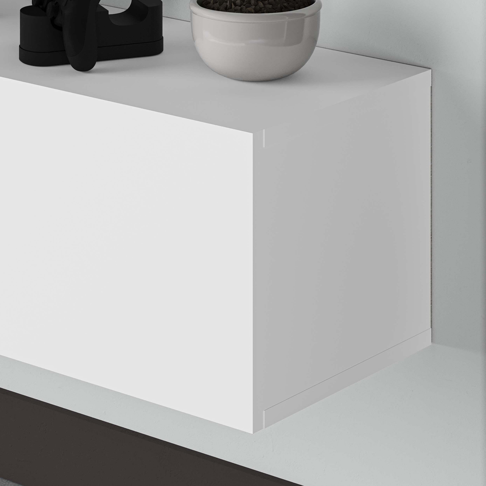 Decortie Francy 3 Door White Modern Wall Mounted TV Unit Image 3