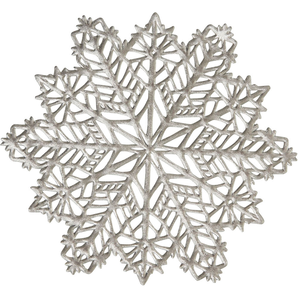 Wilko Silver Snowflake Coasters 4 Pack Image 3