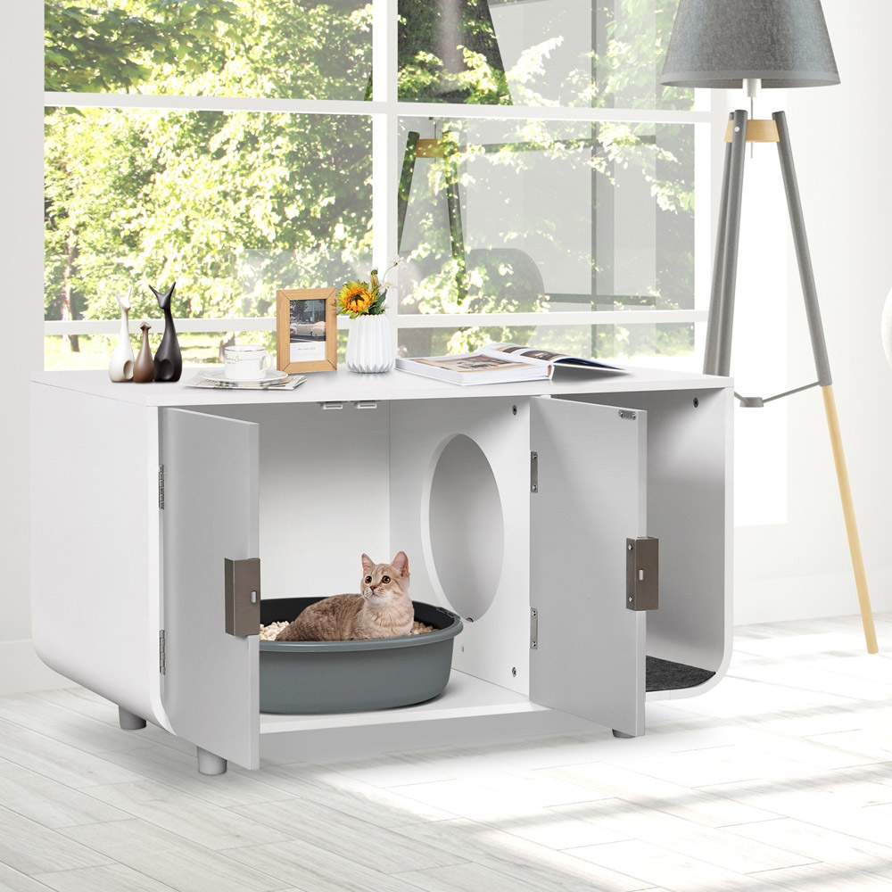 Costway 2 Door Single Shelf Cat Litter Box Enclosure Image 4