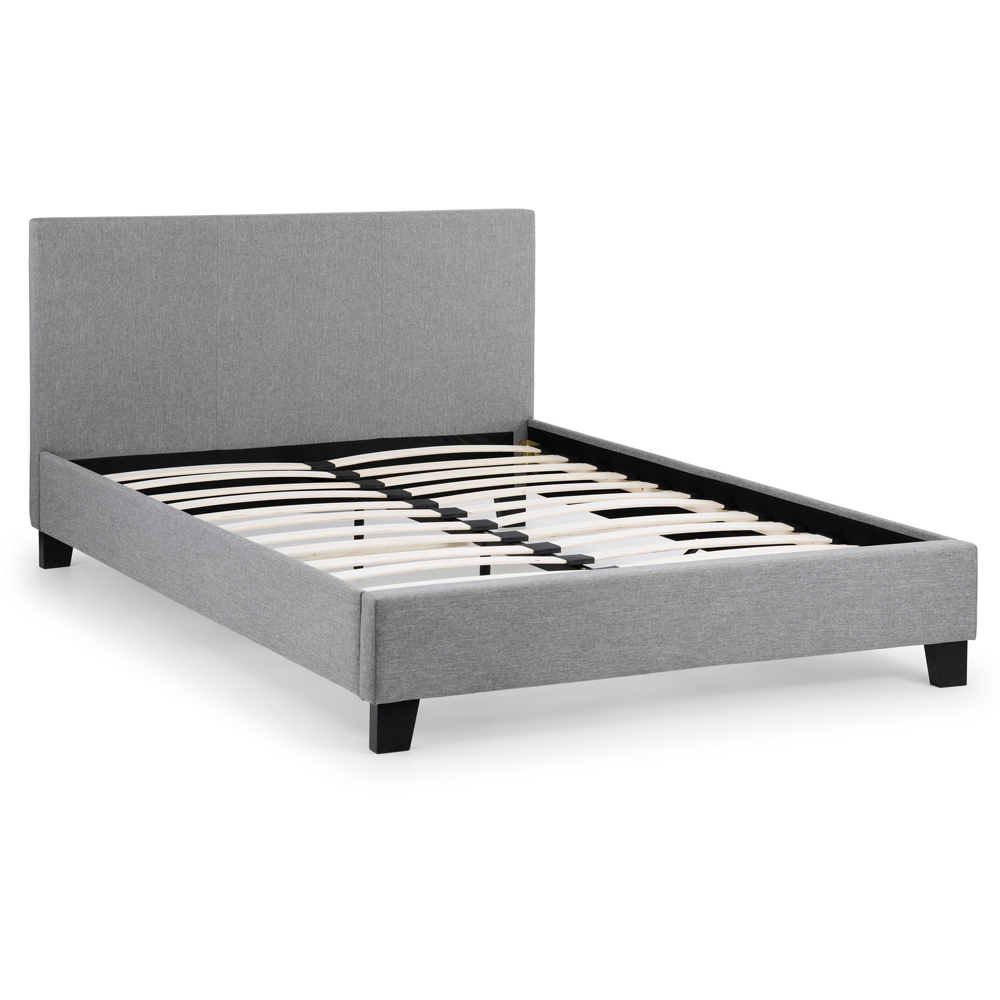 Julian Bowen Rialto Double Light Grey Linen Bed Image 4