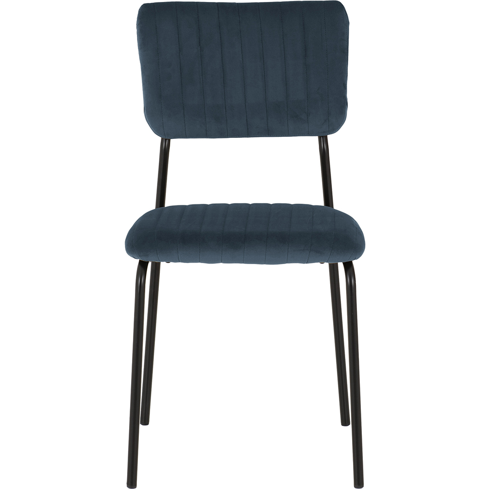 Seconique Sheldon Set of 4 Navy Blue Velvet Dining Chair Image 3