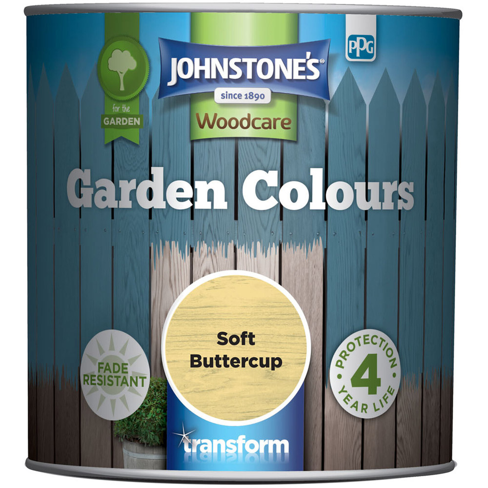Johnstone's Woodcare Soft Buttercup Garden Colours Paint 1L Image 2