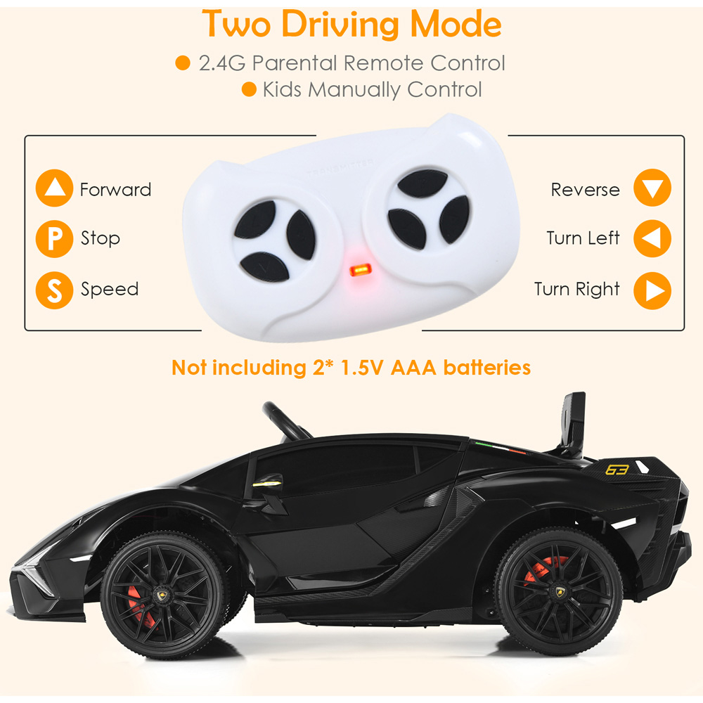 Costway Kids Black Electric Ride On Car with Remote Control 12V Image 6