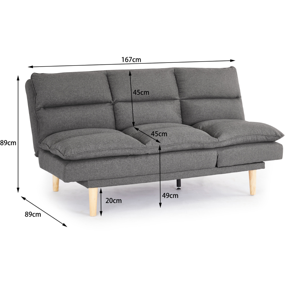 Home Detail Idris 3 Seater Dark Grey Fabric Sofa Bed Image 8