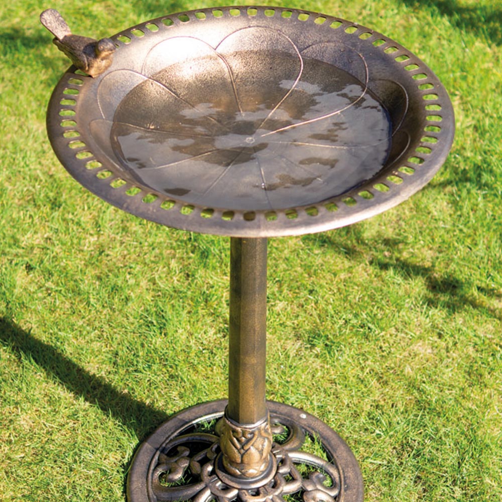 St Helens Pedestal Bronze Bird Bath Image 3