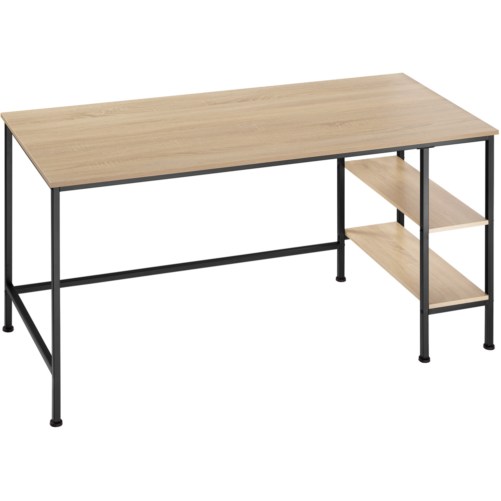 tectake Donegal 2 Shelf Light Wood Oak Sonoma Office Desk Image 2