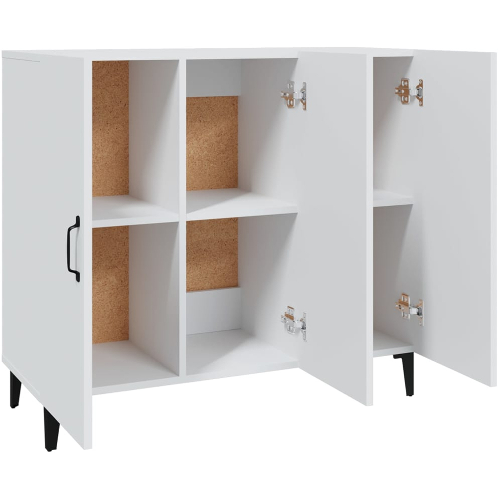 vidaXL 3 Door White Sideboard Image 6
