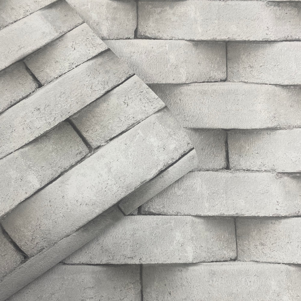 Muriva Diagon Brick White Wallpaper Image 2
