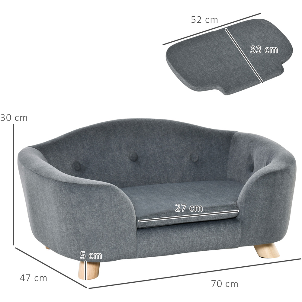 PawHut Grey Sofa Bed with Cushion Image 9