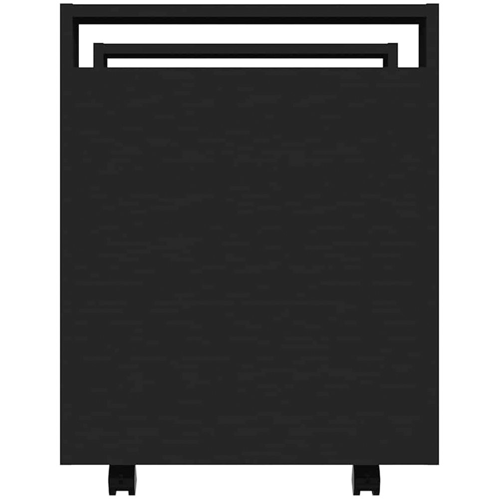 vidaXL Single Door Single Shelf Black Sonoma Wooden Desk Trolley Image 7